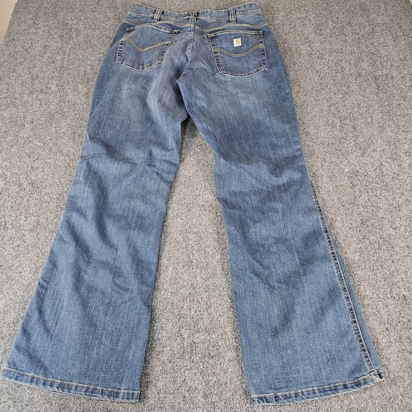 Carhartt Women's Size 10 Regular Bootcut Jeans Light Wash Stretch Denim - Picture 6 of 10